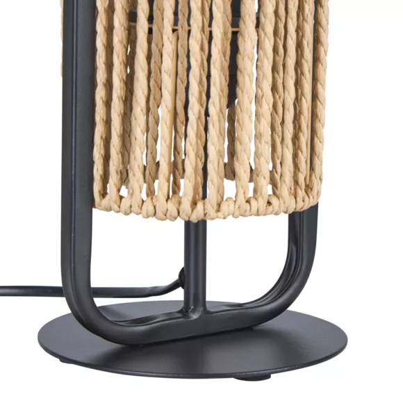 Lampe Corde MŽtal 'Tanzanie' Noire Beige - Papier CertifiŽ FSC¨ Dim : l13xH37xP13cm