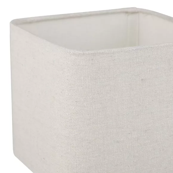 Lampe CarrŽe CŽramique 'Pompon' Beige Dim : l15.5xH27xP15.5cm