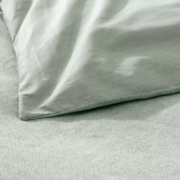 Parure 3 Pices (240 x 220 cm) Meline Sauge, 100% Coton Fils Teints