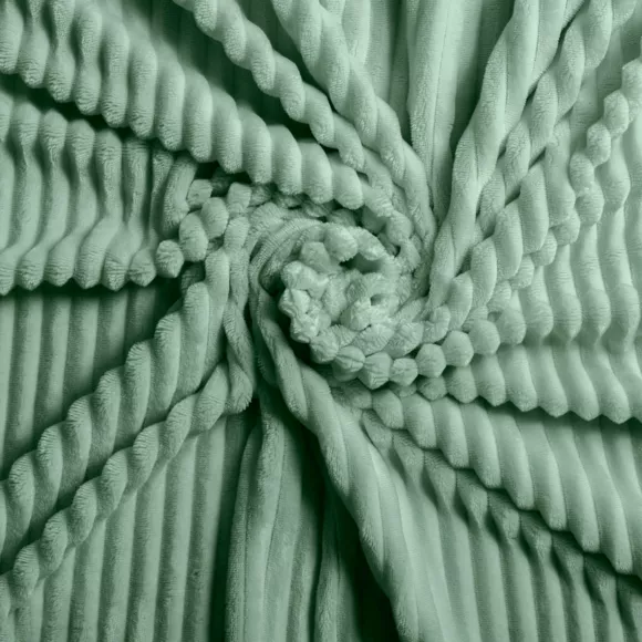 Parure 3 Pices (240 x 220 cm) Veloutea Cedre, Flanelle Relief Unie