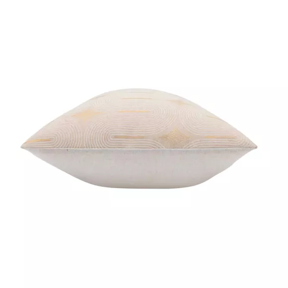 Coussin DŽhoussable (40 x 60 cm) Ondine Blanc, Polycoton ImprimŽ MŽtallisŽ