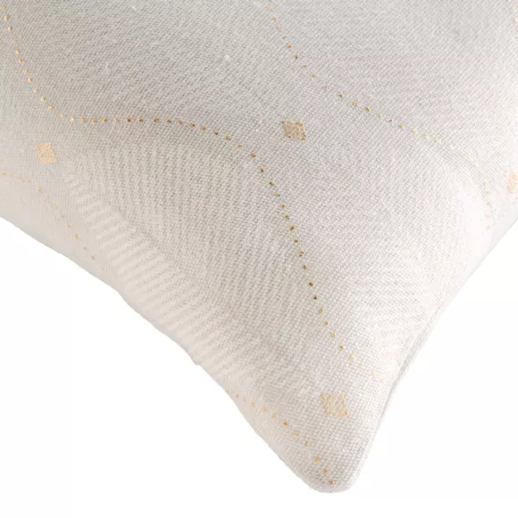 Coussin DŽhoussable (45 x 45 cm) Maho Blanc, Polycoton ImprimŽ MŽtallisŽ