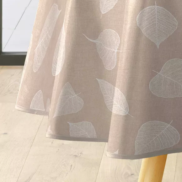 Nappe Ronde (¯ 160 cm) Feuillys Blanc, PVC Textilia