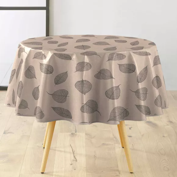 Nappe Ronde (¯ 160 cm) Feuillys Lin, PVC Textilia