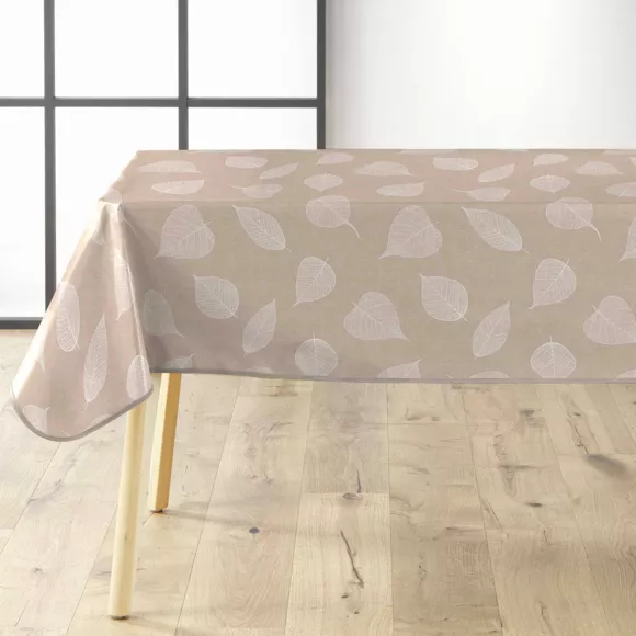 Nappe Rectangle (140 x 240 cm) Feuillys Blanc, PVC Textilia