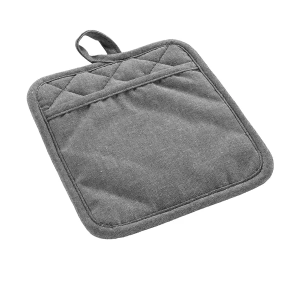 Manique avec Poche (18,5 x 18,5) Adam Anthracite, Chambray et Silicone