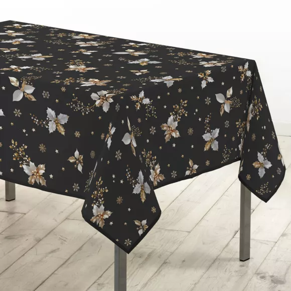 NAPPE RECTANGLE 150 x 300 CM POLYESTER IMPRIME GUIDO ANTHRACITE