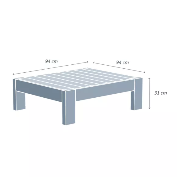 Salontafel vierkant Borneo - Naturel