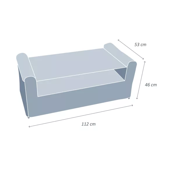 Mesa baja de jardín rectangular Calvi - Gris