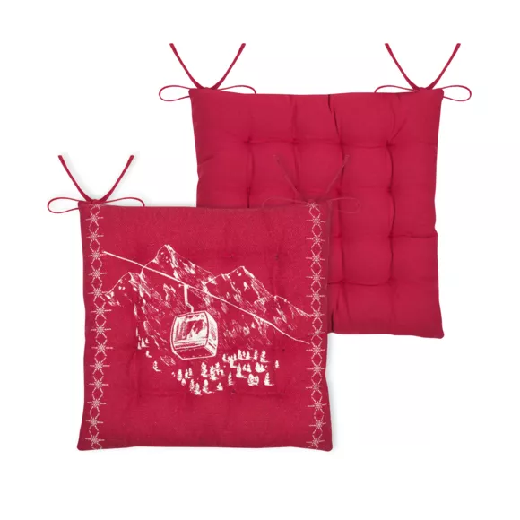GALETTE DE CHAISE VILLARD ROUGE 38X38