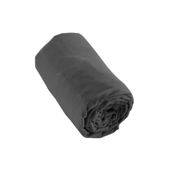Drap housse flanelle de coton (200 x 200 cm) Nina Gris anthracite