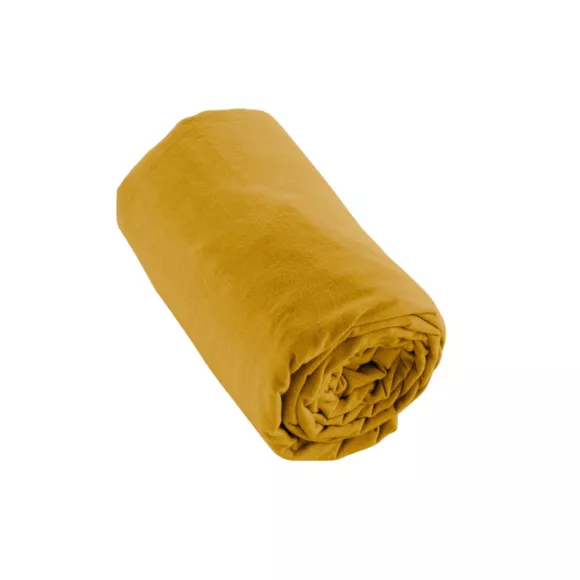 Drap housse flanelle de coton (200 x 200 cm) Nina Jaune ocre