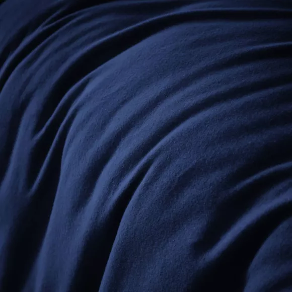 Housse de couette flanelle de coton (140 x 200 cm) Nina Bleu nuit