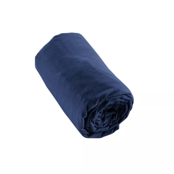 Drap housse flanelle de coton (200 x 200 cm) Nina Bleu nuit