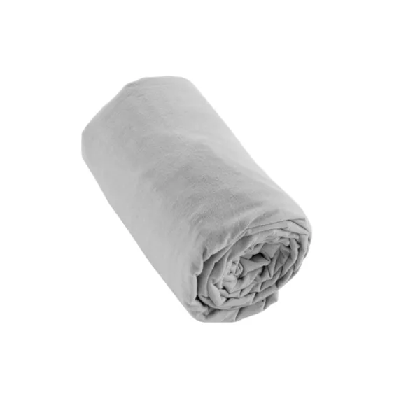 Drap housse flanelle de coton (180 x 200 cm) Nina Gris clair