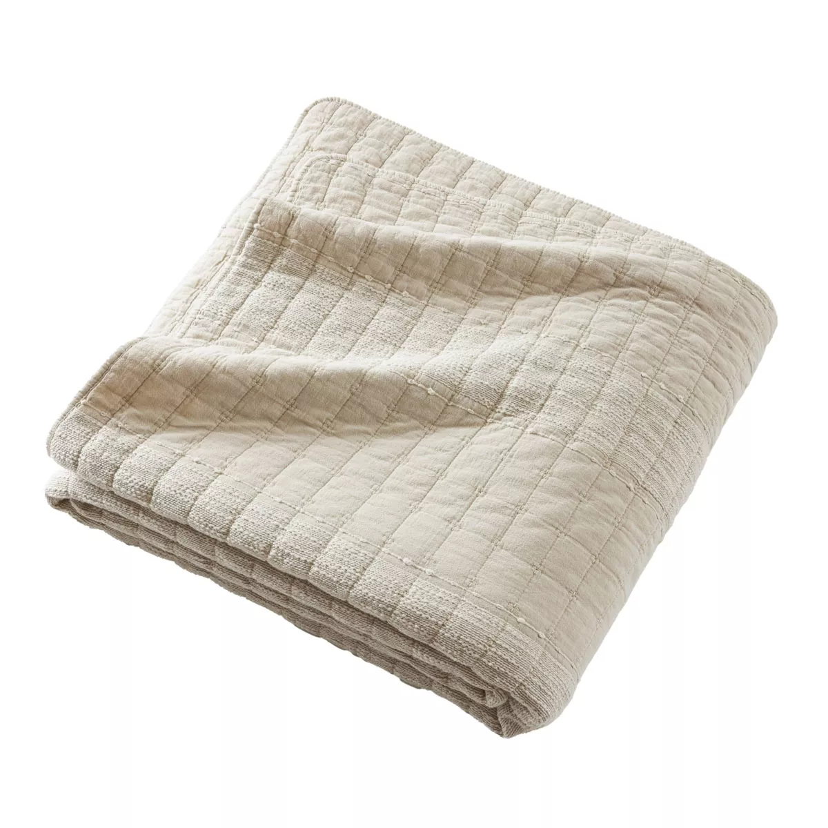 Colcha de algodón acolchada (220 x 240 cm) Lena Beige arena