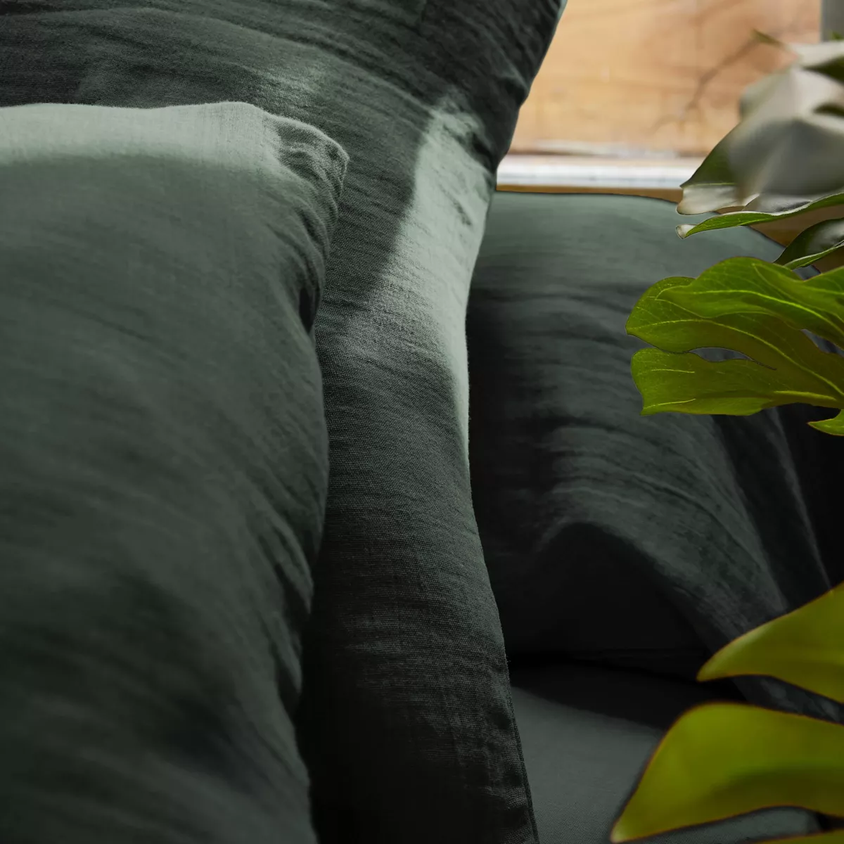 Housse de couette gaze de coton (260 x 240 cm) Gaïa Vert sapin