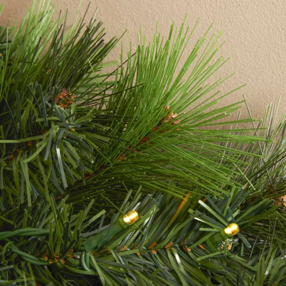 Guirlande de sapin lumineuse (180 cm - D25) Edmonton Vert et blanc chaud