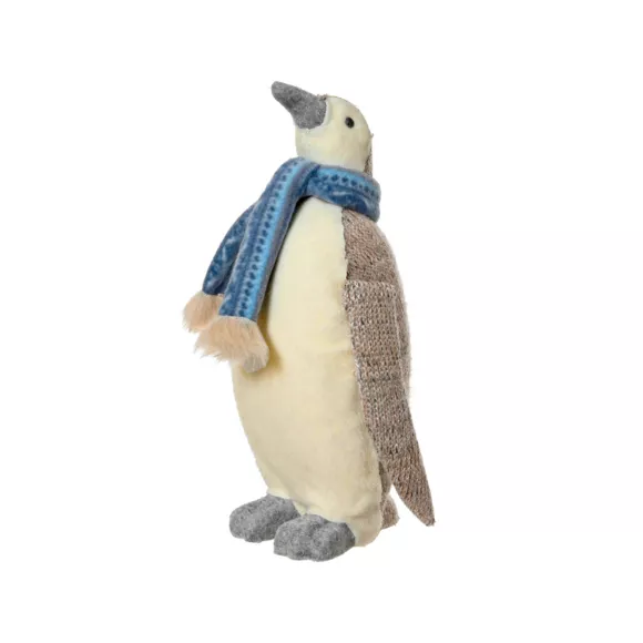 Pinguino di Natale (H26 cm) Igloo sciarpa azzurra