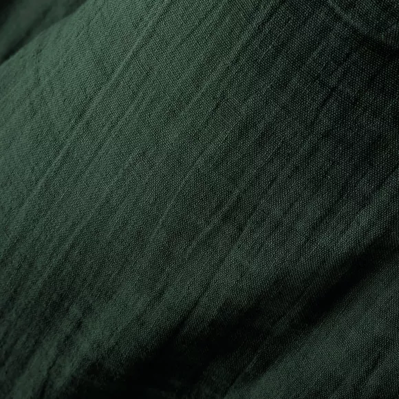 Verstellbarer Baumwollgaze-Vorhang (180 x 300 cm) Gaïa Tannengrün