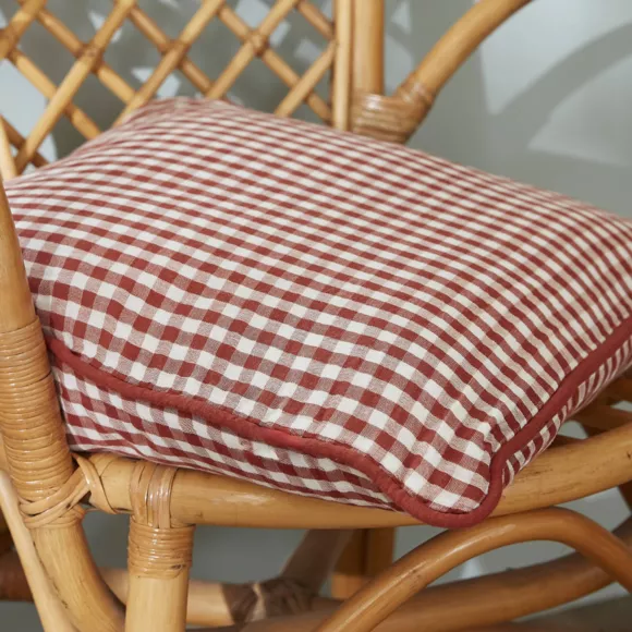 Coussin rectangulaire gaze de coton (40 x 60 cm) Vickie Terracotta