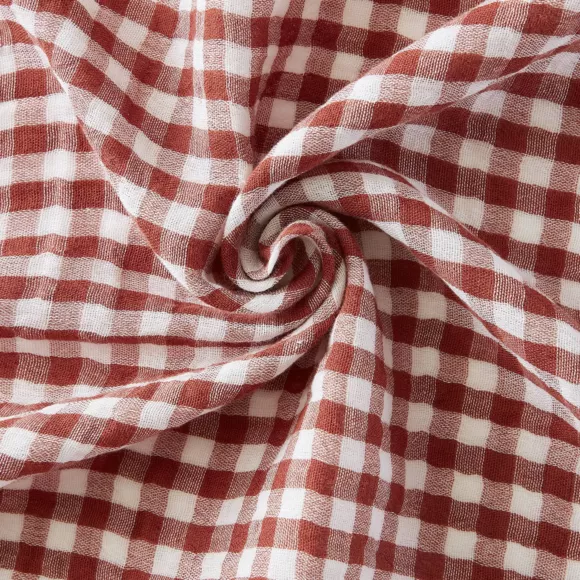 Coussin rectangulaire gaze de coton (40 x 60 cm) Vickie Terracotta