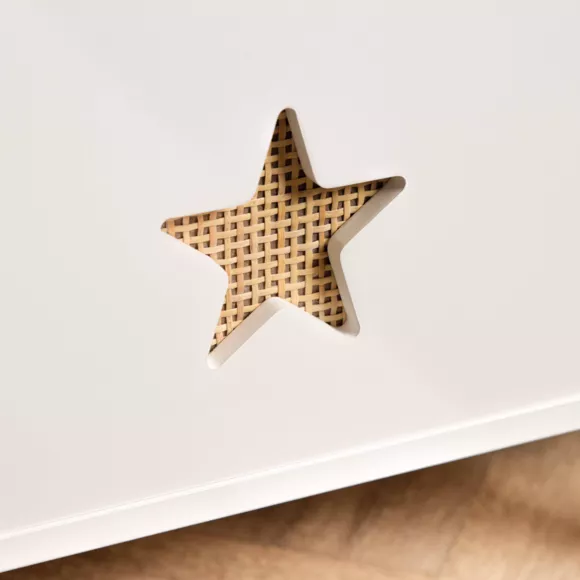 Spielzeugkiste Kinderzimmer Holz (H44 cm) Stars Weiß