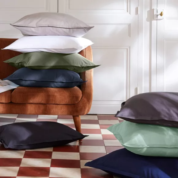 Kussensloop vierkant percal katoen (65 x 65 cm) Cali Donkerblauw