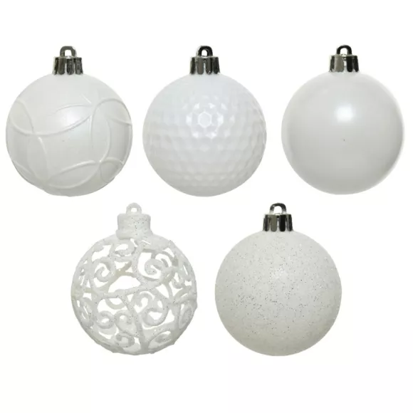 Lot de 37 boules de Noël (D60 mm) Alpine mix Blanc 2