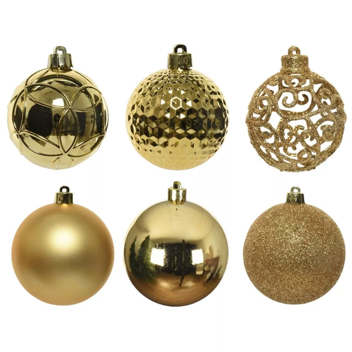 37er Set Weihnachtskugeln (D60 mm) Alpin Mix Gold 2