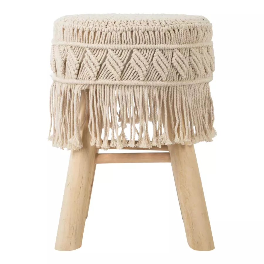 Lote de 2 taburetes Macrame Verano Beige 4