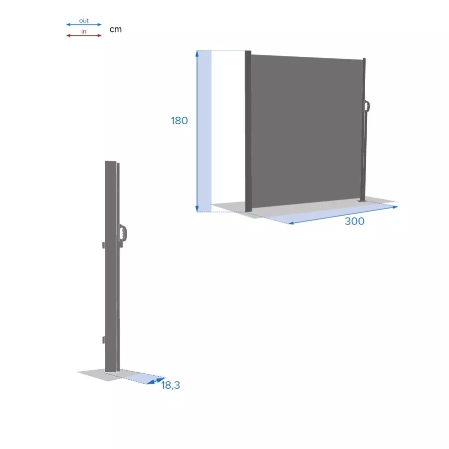 Paravent Rétractable Antao - Gris graphite 5