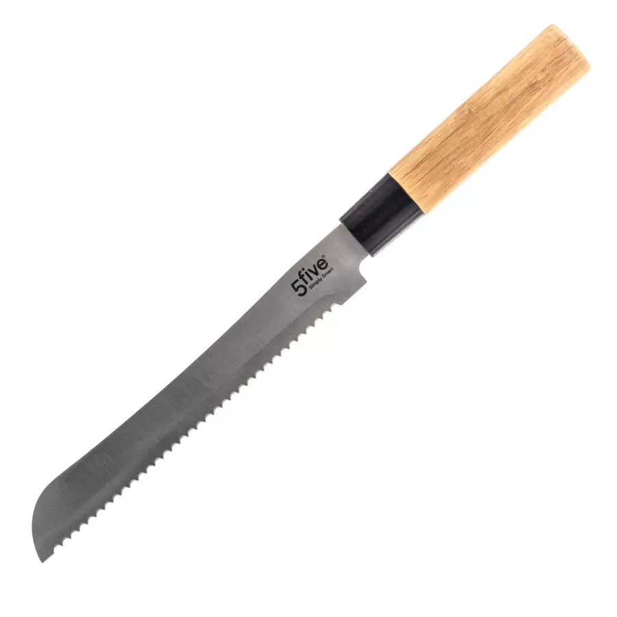 Bloc de 5 couteaux bambou Beige 5