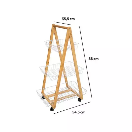 Carrito de cocina 3 niveles Modern Blanco 4