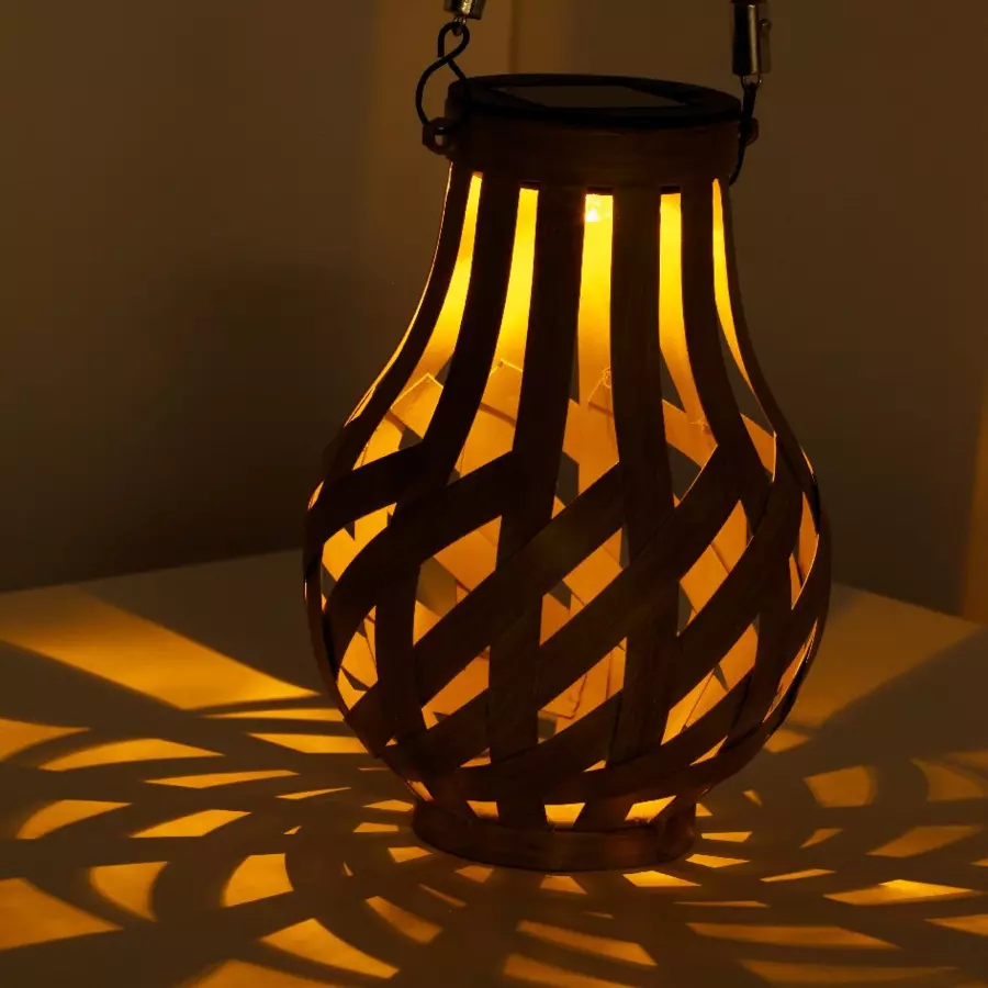 Lanterne solaire LED Ajourée effet flamme - Naturel/Blanc chaud 4