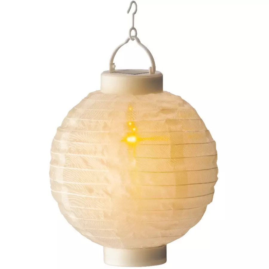 Lanterne chinoise solaire LED Nylon effet flamme - Blanc chaud 4