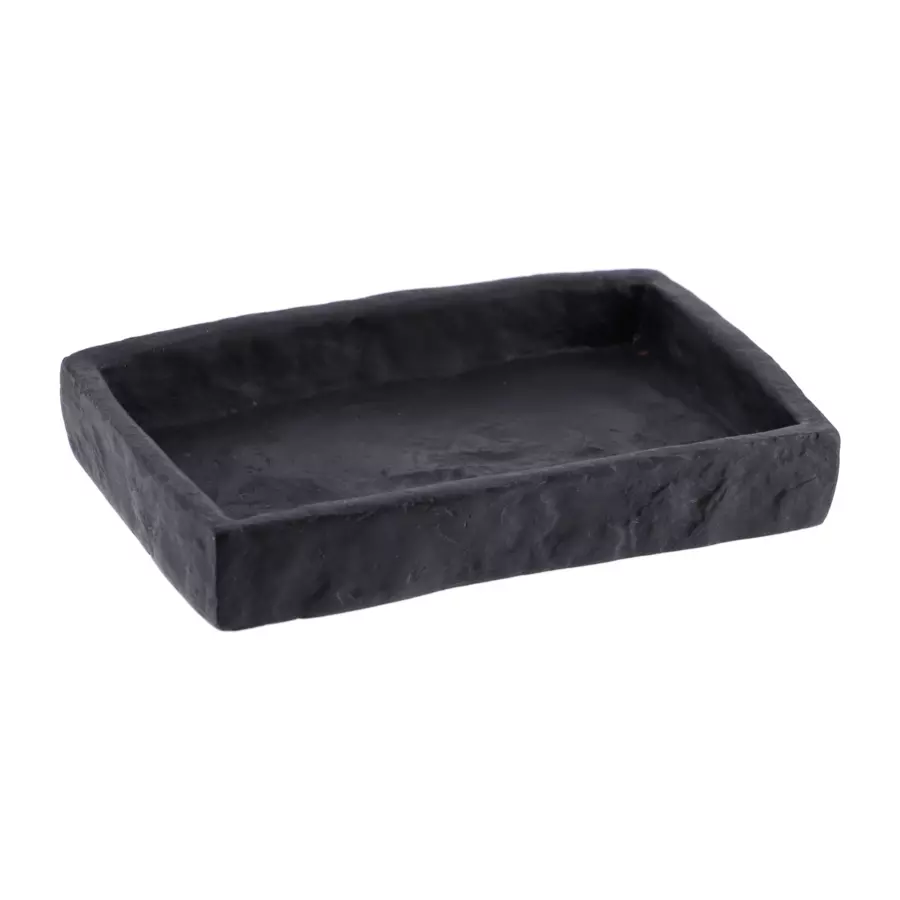 Set di accessori per il bagno effetto pietra Nero 4