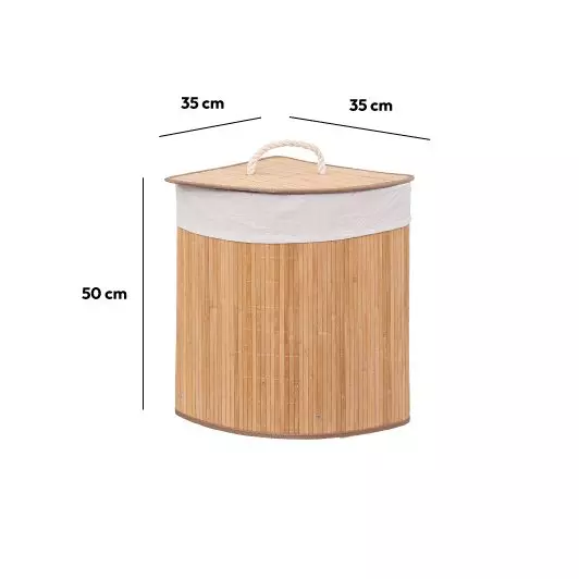 Cesto de lavandería esquinero de bambú natural 4