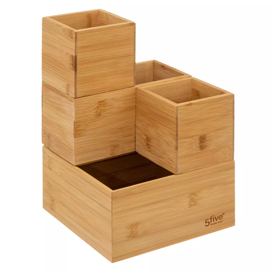 Set organizador con 4 compartimentos en Bambú 4