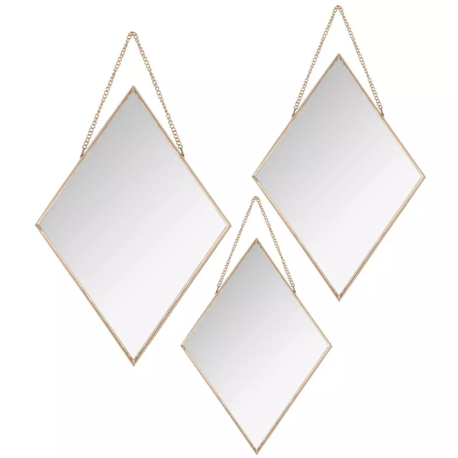 Lot de 3 miroirs Losange Or 4