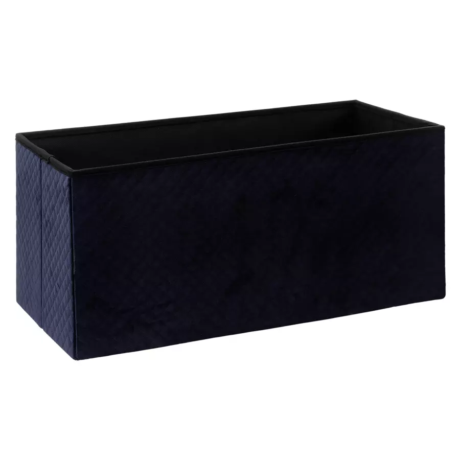 Pouf pliant double Velours Bleu Marine 4