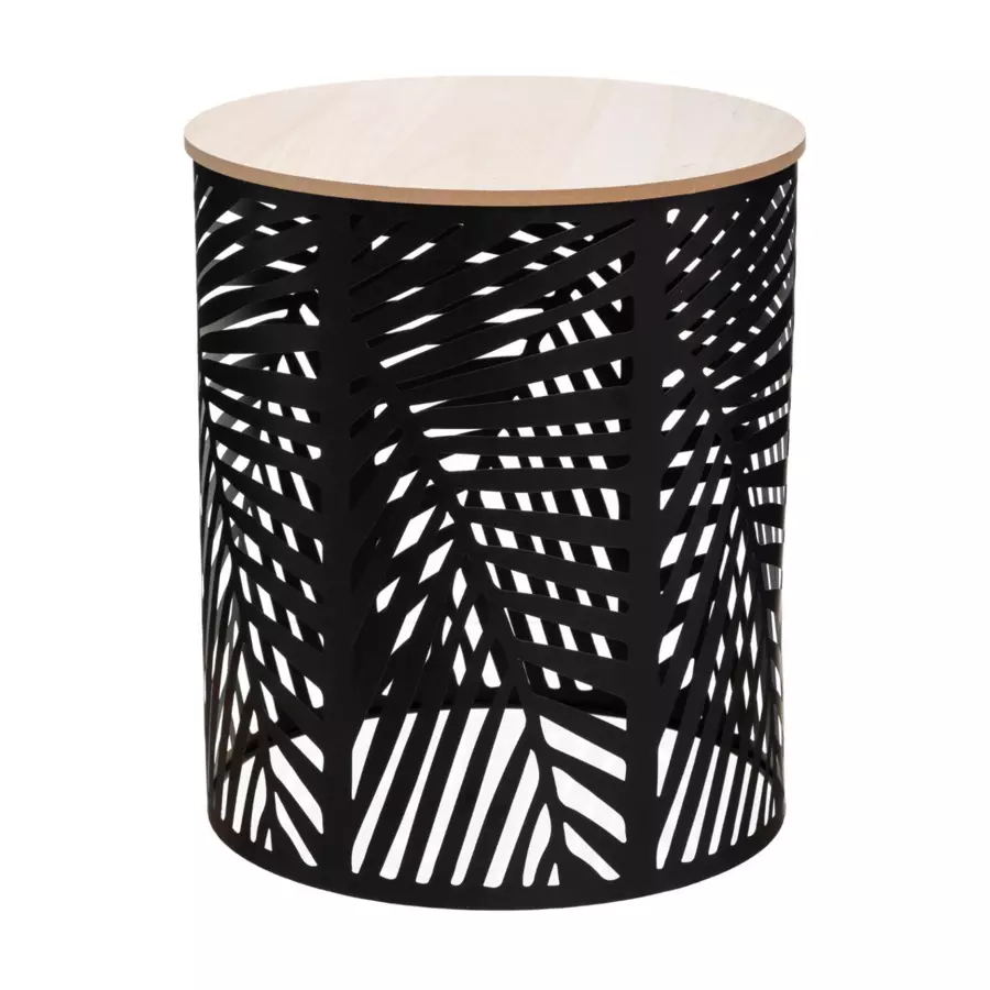 Lot de 2 tables à café Feuille Noir 4