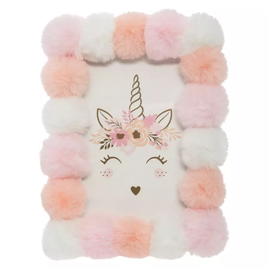 Cadre (10x15) Pompons Licorne Rose 4