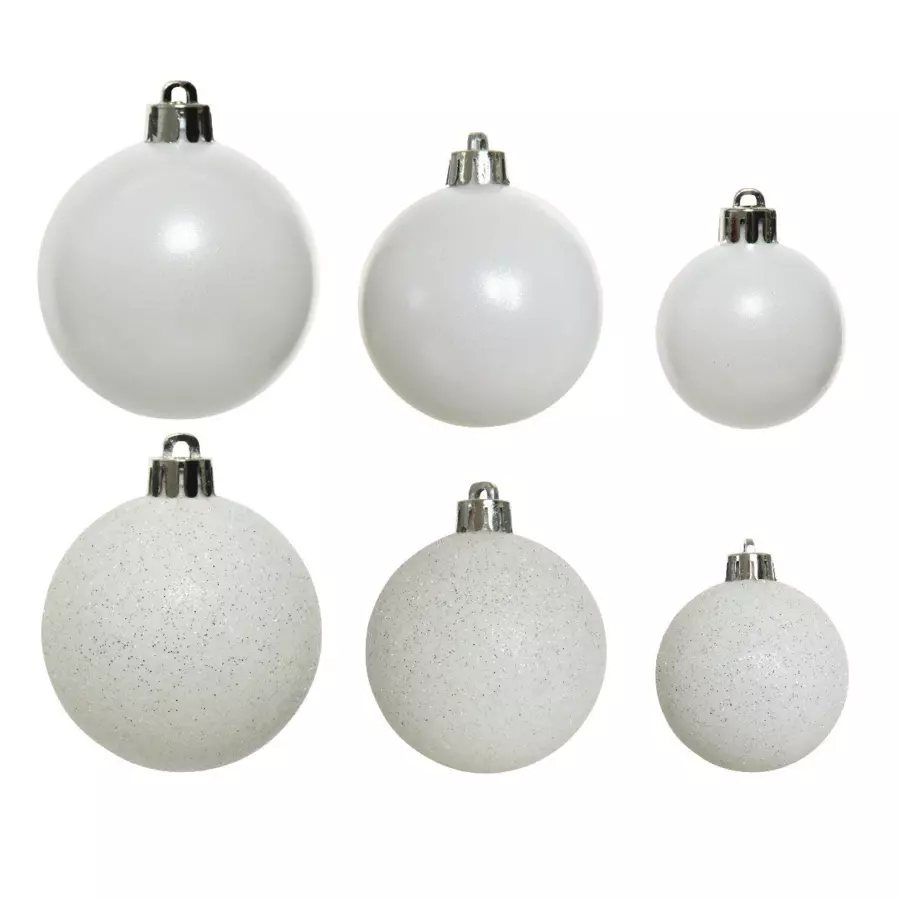 Lote de 30 bolas de Navidad surtidas Alpine Blanco 5