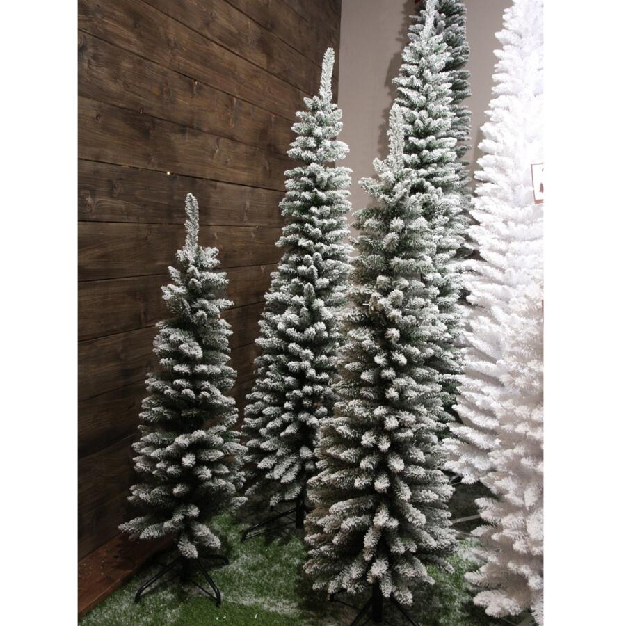 Albero di Natale artificiale Narrow Alt. 180 cm Verde innevato 4