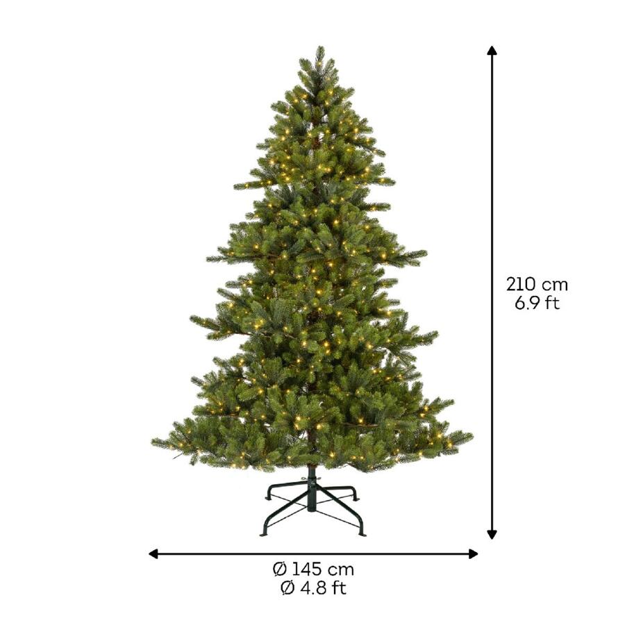 Künstlicher Weihnachtsbaum mit Beleuchtung für draußen Yukon H210 cm Tannengrün 5