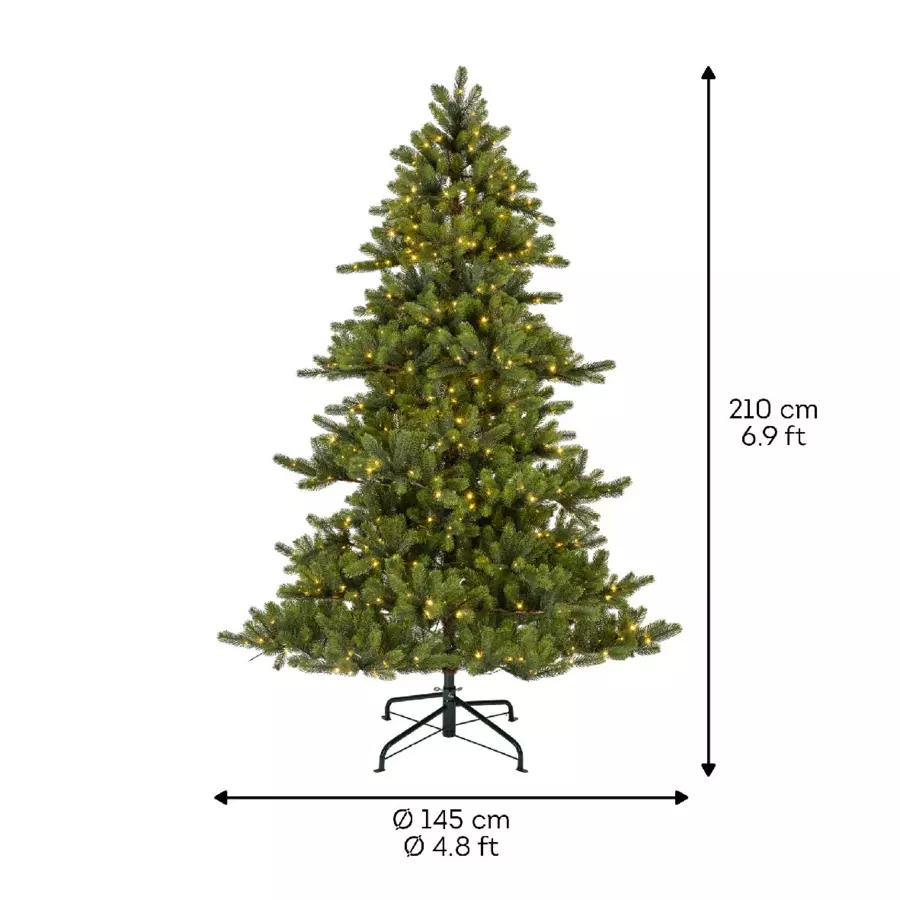 Verlichte kunstkerstboom pour extérieur Yukon H210 cm dennengroen 5