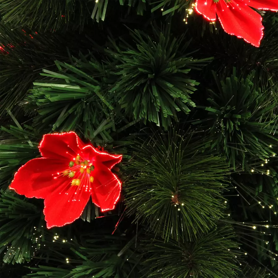 Árbol artificial de Navidad con luces en fibra óptica México Alto 120 cm Blanco cálido 5