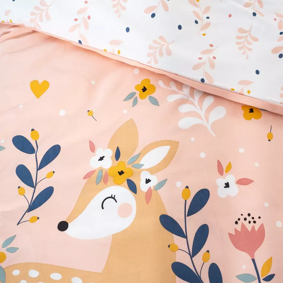 Funda nórdica y una funda de almohada de algodón (140 cm) Deer Rosa 5