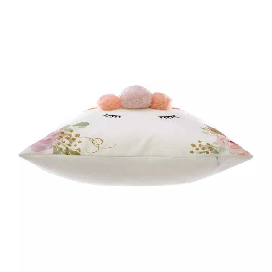 Kussen (40 cm) Eenhoorn met pompons Meerkleurig 4